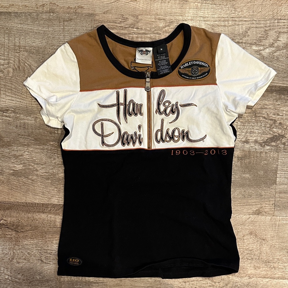 Harley-Davidson Tri-Color Zipper Tee